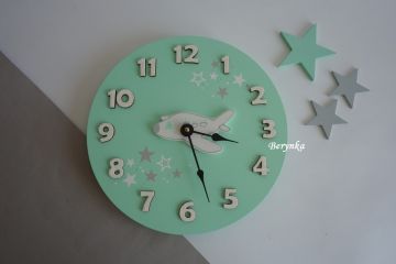 Hodiny s letadlem - kulaté/čtvercové