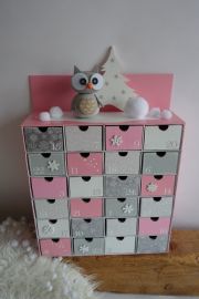 Adventní kalendář *růžový* - se sovičkou - různá provedení