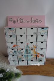 Adventní kalendář s vyřezaným jménem a lesními zvířátky *3 motivy*