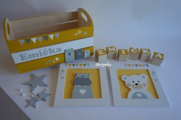 Dekorace hořčicovo-šedé v nordic stylu