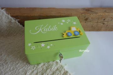 Pokladnička - bedýnka s bagrem