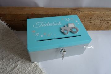 Pokladnička - bedýnka s traktorem