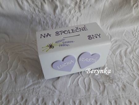 Svatební pokladnička s levandulí