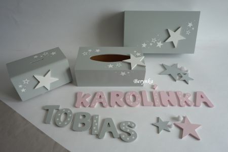 Dekorace šedé s hvězdičkou