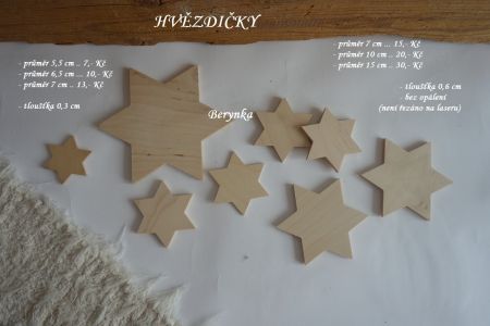 Dřevěné výřezy - hvězdičky
