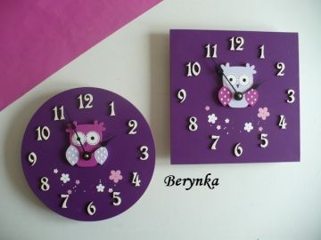 Hodiny se sovičkou - kulaté/čtvercové