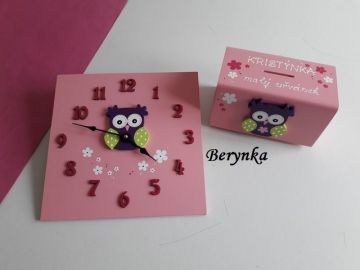 Hodiny se sovičkou - kulaté/čtvercové