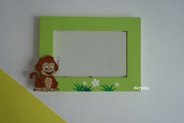 Dřevěný fotorámeček se zvířátky