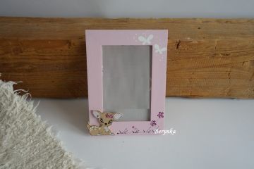 Dřevěný fotorámeček se zvířátky