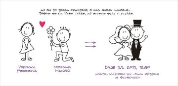 Svatební bedýnka s postavičkami - podle oznámení