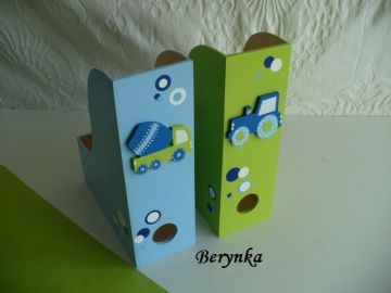 Dřevěné dekorace - modro-zelená - kolečka