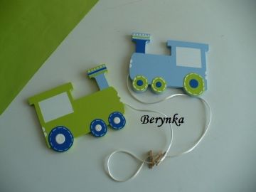 Dřevěné dekorace - modro-zelená - kolečka