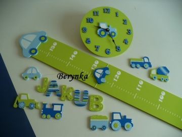 Dřevěné dekorace - modro-zelená - kolečka