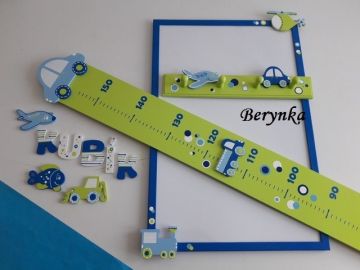 Dřevěné dekorace - modro-zelená - kolečka