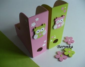 Dřevěné dekorace - růžovo-zelené