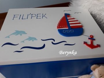 Dřevěné dekorace - námořnické s delfínky