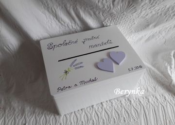 Svatební pokladnička s levandulí