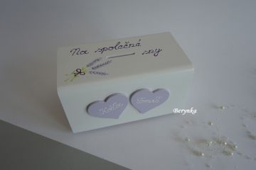 Svatební pokladnička s levandulí