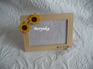 Svatební fotorámeček se slunečnicemi