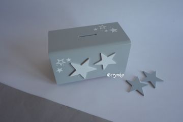 Dřevěná pokladnička s hvězdičkou
