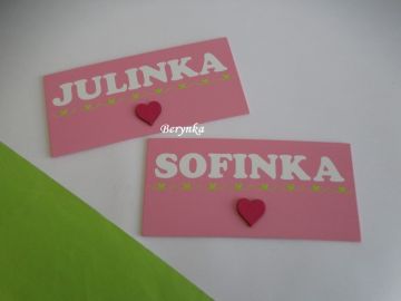 Cedulka se jménem - se srdíčkem