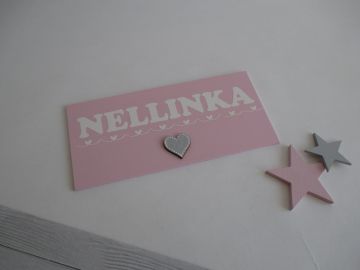 Cedulka se jménem - se srdíčkem
