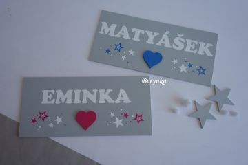 Cedulka se jménem - se srdíčkem