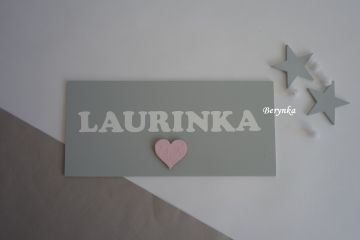 Cedulka se jménem - se srdíčkem
