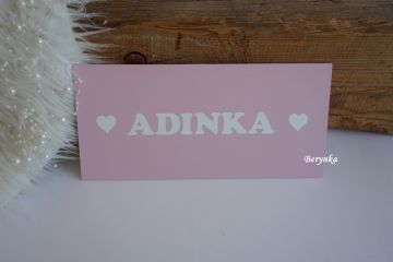 Cedulka se jménem - se srdíčkem