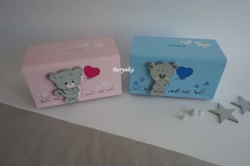 Dřevěná pokladnička - kasička pro děti