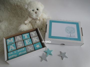 Dárková krabička na dřevěné kostičky