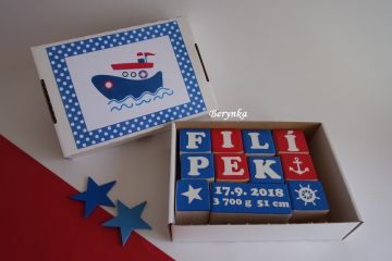 Dárková krabička na dřevěné kostičky