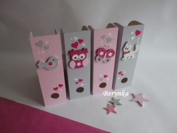 Dřevěné šanony s ptáčkem