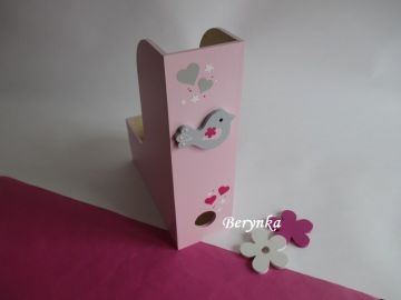 Dřevěné šanony s ptáčkem