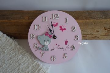 Hodiny s koťátkem - kulaté/čtvercové