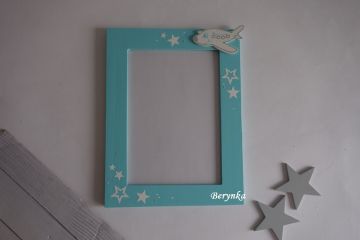 Dřevěný fotorámeček s letadlem