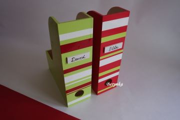 Dřevěné dekorace - zeleno-červené