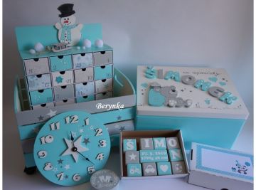 Tyrkysovo-šedé s hvězdičkami