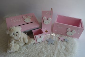 Dřevěné dekorace s hlavou zajíčka