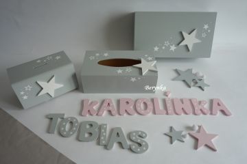 Dekorace šedé s hvězdičkou