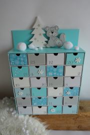 Adventní kalendář *tyrkysový* - s medvídkem - různá provedení