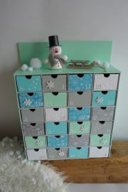Adventní kalendář *mátovo-tyrkysový* - se sněhulákem - různá provedení