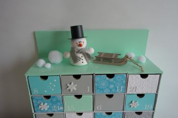 Adventní kalendář *mátovo-tyrkysový* - se sněhulákem - různá provedení