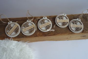 Dřevěné vánoční baňky se jménem