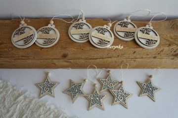 Dřevěné vánoční baňky se jménem