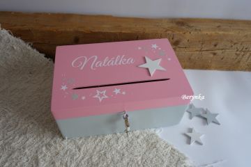 Dřevěná bedýnka - pokladnička