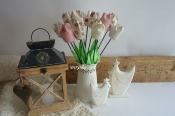 Látkové tulipány - krémové odstíny