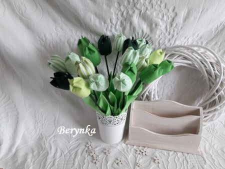 Látkové tulipány - zelené odstíny