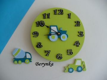 Hodiny s traktorem - kulaté/čtvercové