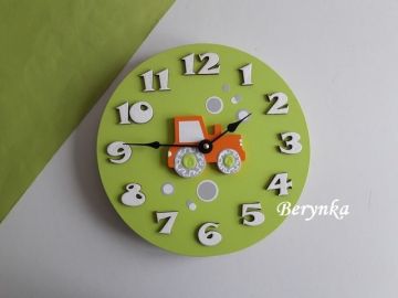 Hodiny s traktorem - kulaté/čtvercové